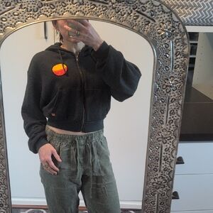 Aviator Nation Navy Hoodie with Orange Accent